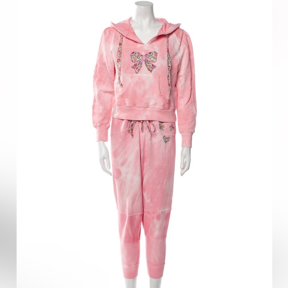 LoveShackFancy Pink Tie-Dye Jogger Set